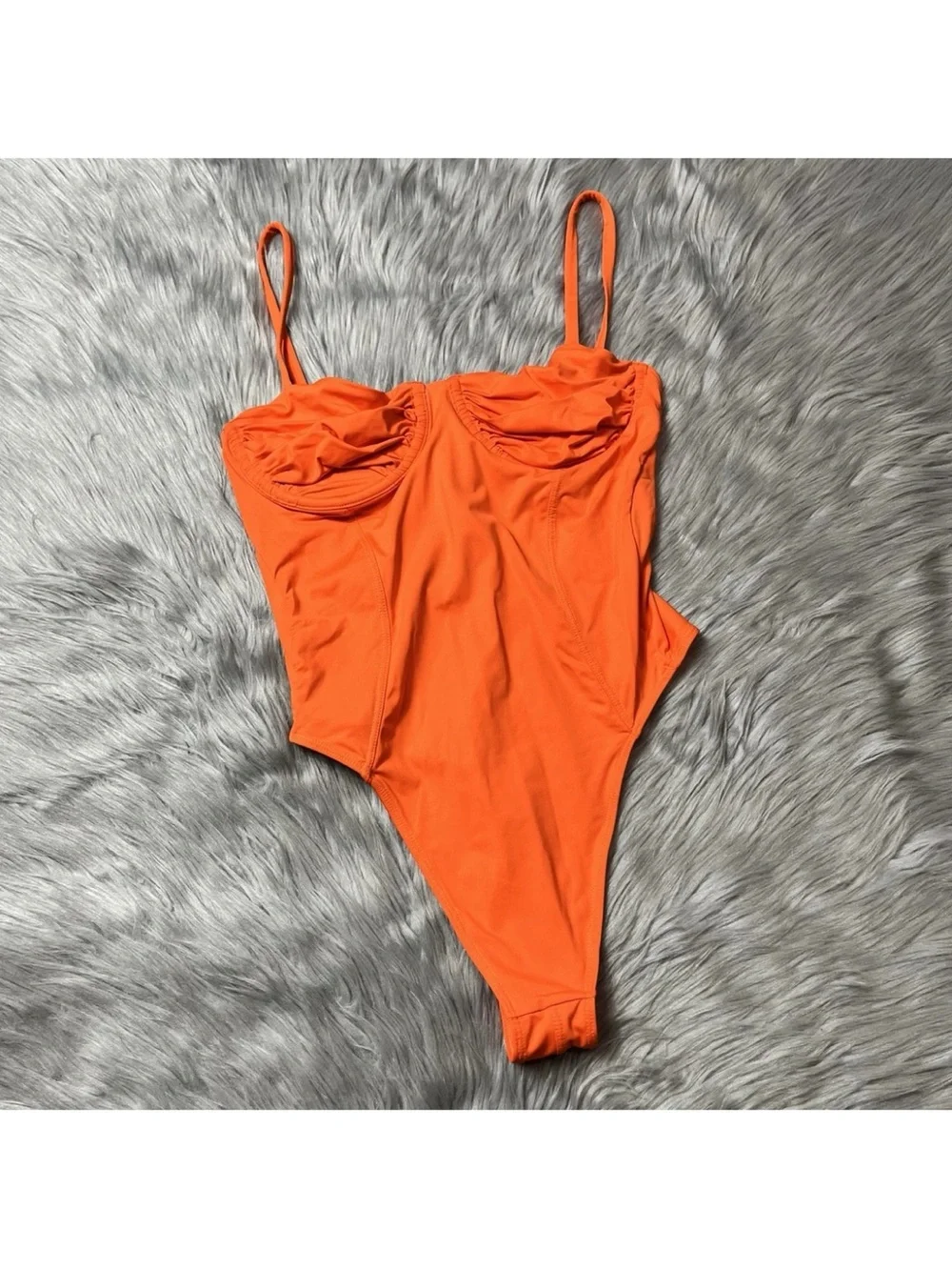 Frankies Bikinis Lorelai Orange One Piece Swimsuit Size Small